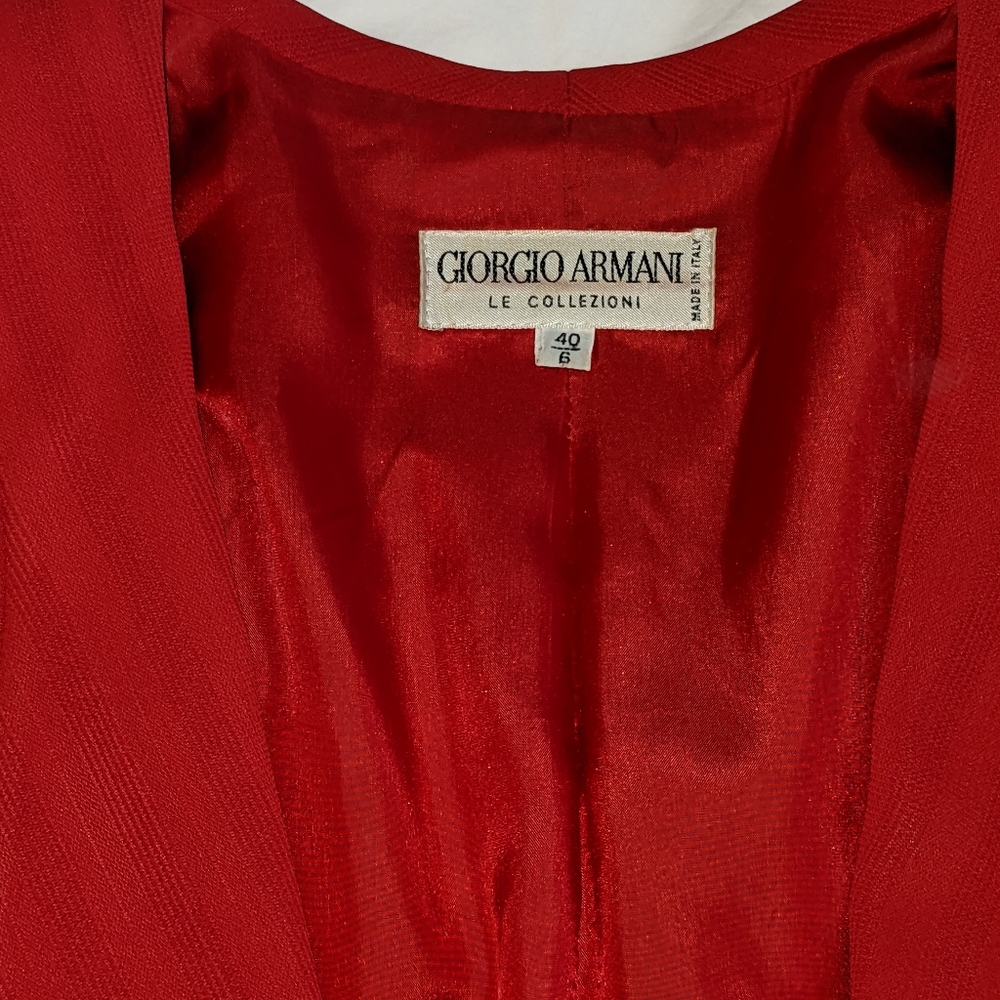 GIORGIO ARMANI le Collezioni long red blazer size IT40/US6